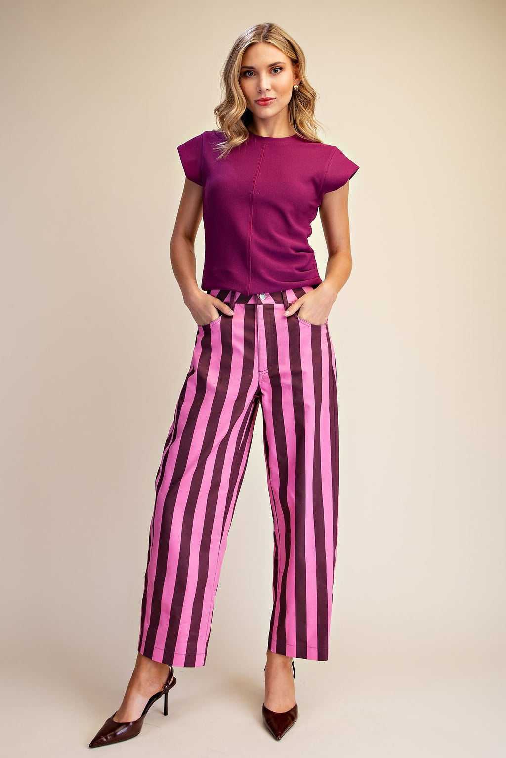 Plum Adorable Barrel Jeans
