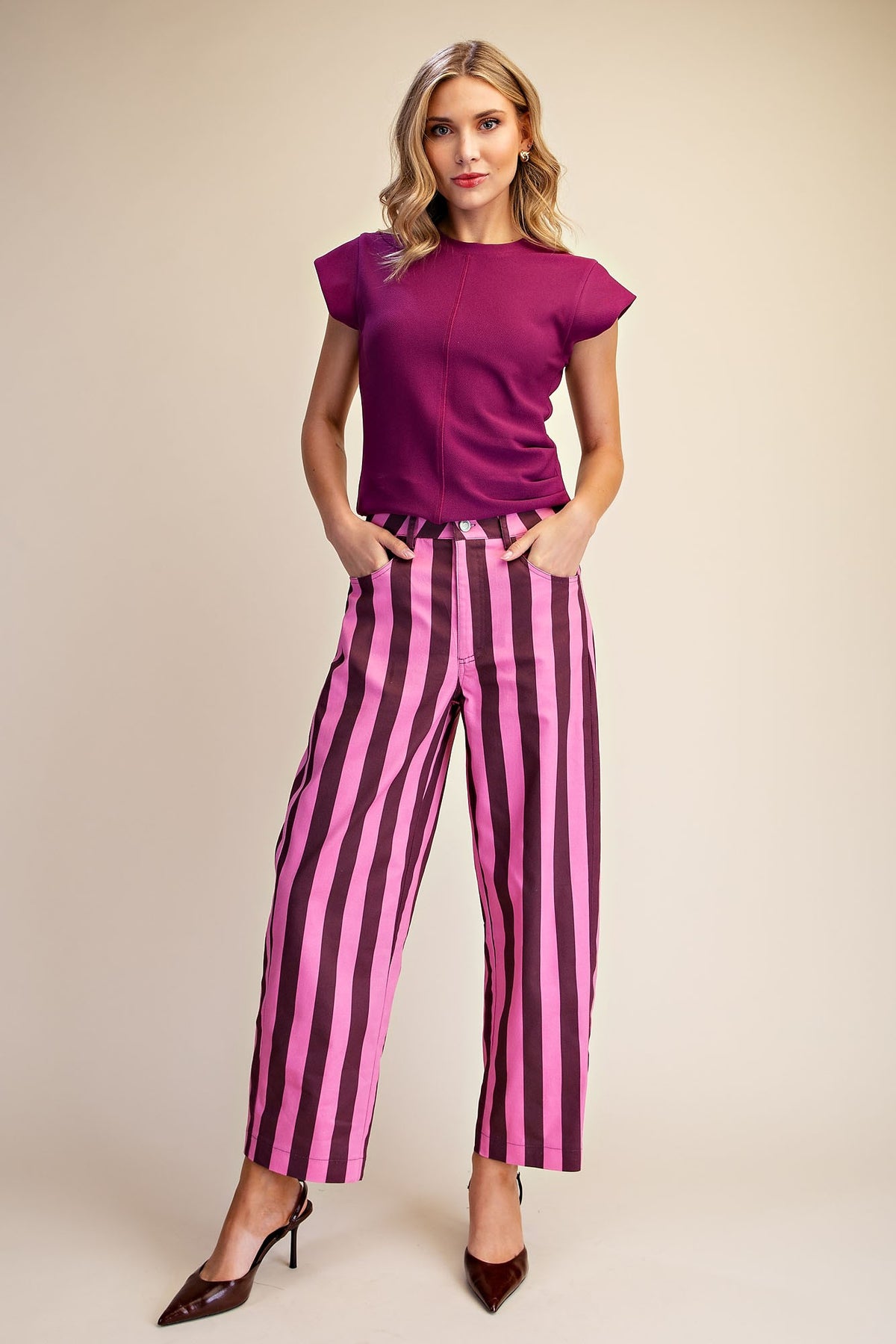Plum Adorable Barrel Jeans